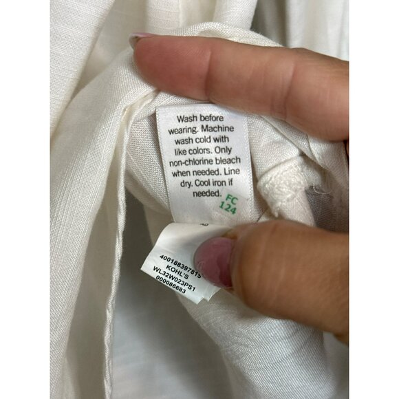 Lauren Conrad Women's Plus 0X White Ruffle Sleeve LS Blouse NWOT - Picture 11 of 13